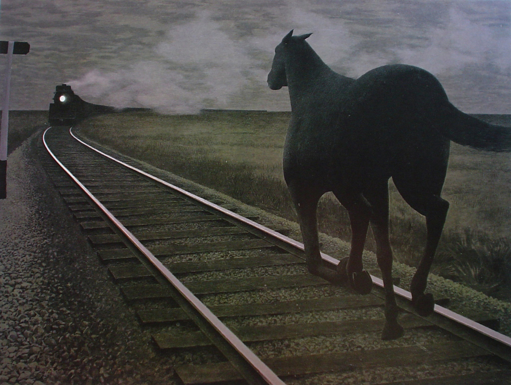 Horse And Train by Alex Colville