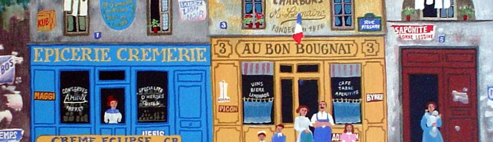 French Shops Street Scene by Michel Delacroix - limited edition lithograph print