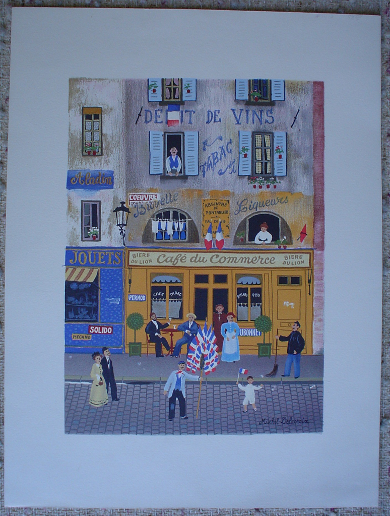 Paris Street Scene with Cafe" by Michel Delacroix (showing margins)
