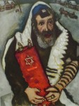 Rabbi With Torah by Marc Chagall - offset lithograph fine art print