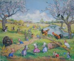 Springtime On The Farm by Molly Brett - offset lithograph fine art print