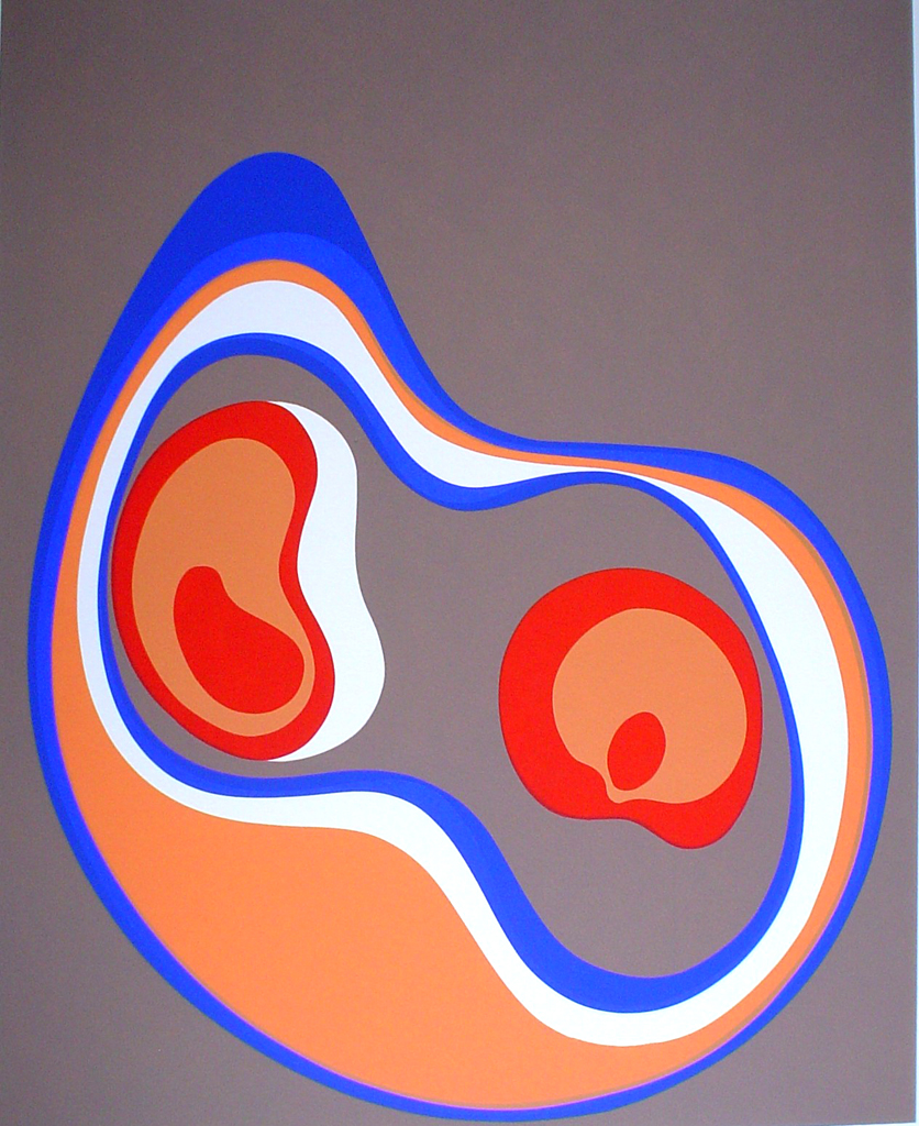 Rounded Blue Orange '71 by Bervoest - original silkscreen, signed and numbered 14/ 60