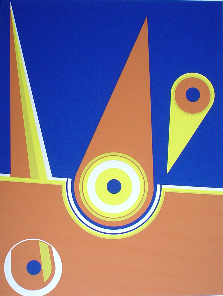 Angled Blue Orange '71 by Bervoest - original silkscreen, signed and numbered 20/ 60