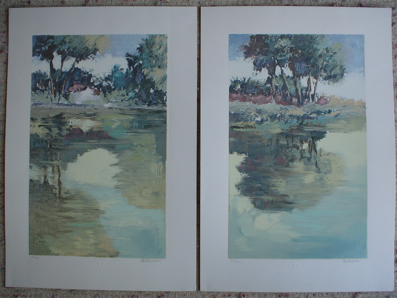 Serenity 4 and Serenity 3 by Corthaus, group of 2 original silkscreens, signed and numbered edition of 300