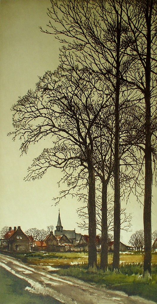 Le Matin by Roger Hebbelinck - original etching, signed and numbered 41/ 350