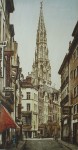 Brussels Rue Des Pierres by Roger Hebbelinck - original etching, signed and numbered 15/ 150
