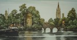 Bruges Minnewater by Roger Hebbelinck - original etching, signed and numbered 263/ 350