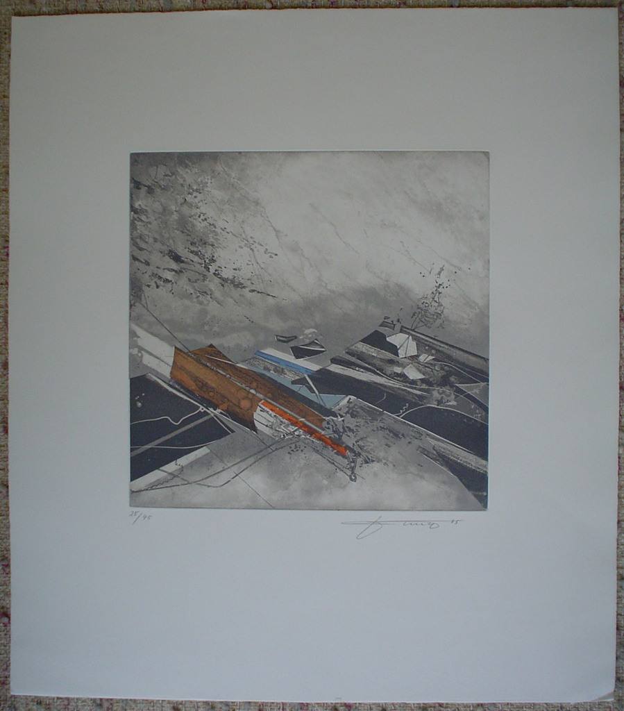 Brown Blue Red '85 by Jung, shown with full margins - original etching, signed and numbered 25/ 95