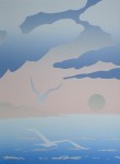 Seagull Waterscape by Key - original silkscreen, hand-signed in pencil by artist