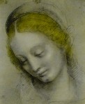 Head Of A Woman by Bernardino Luini - offset lithograph fine art print