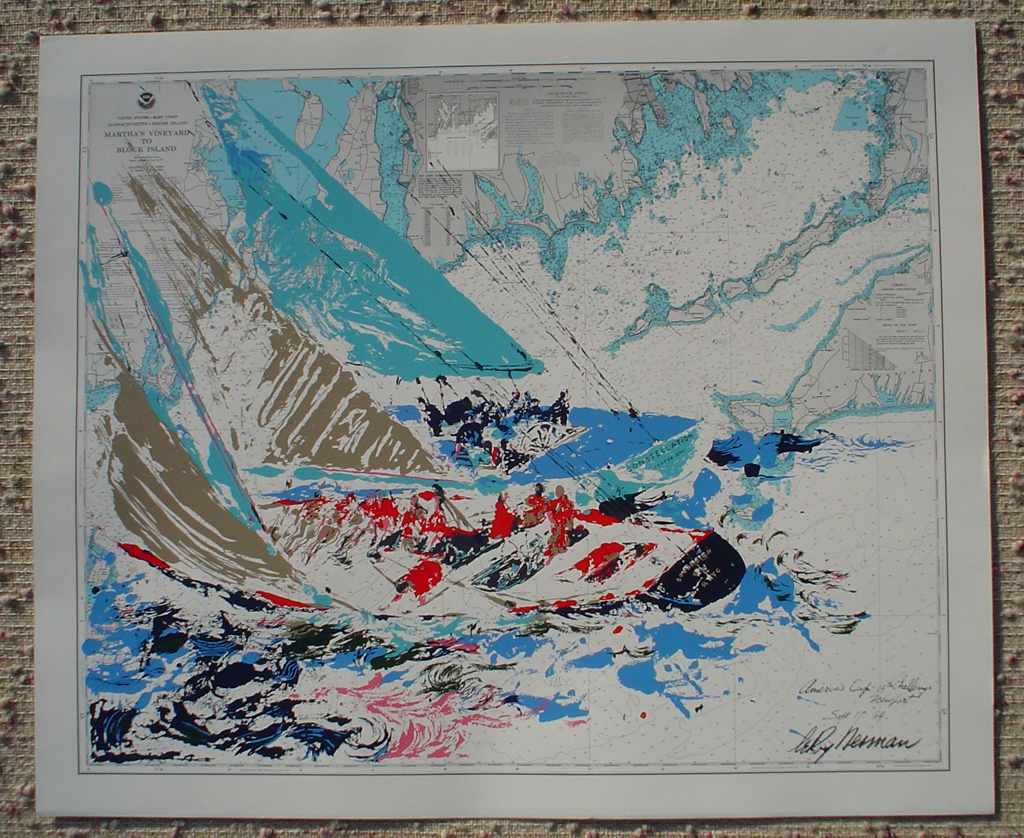 19th America's Cup by Leroy Neiman, shown with full margins - original serigraph