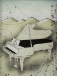 Grand Piano by Udo Nolte - original etching, signed and numbered 30/ 200