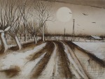 Full Moon Road by Udo Nolte - original etching, signed and numbered 60/ 150
