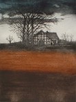 Farmhouse Under Trees by Udo Nolte - original etching, signed and numbered e.a. (artist proof)