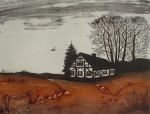 Farmhouse by Udo Nolte - original etching, signed and numbered 56/ 200