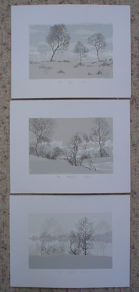 Landscape, Tranquilite and Reflet by Patry - group of 3 original silkscreens, signed and numbered