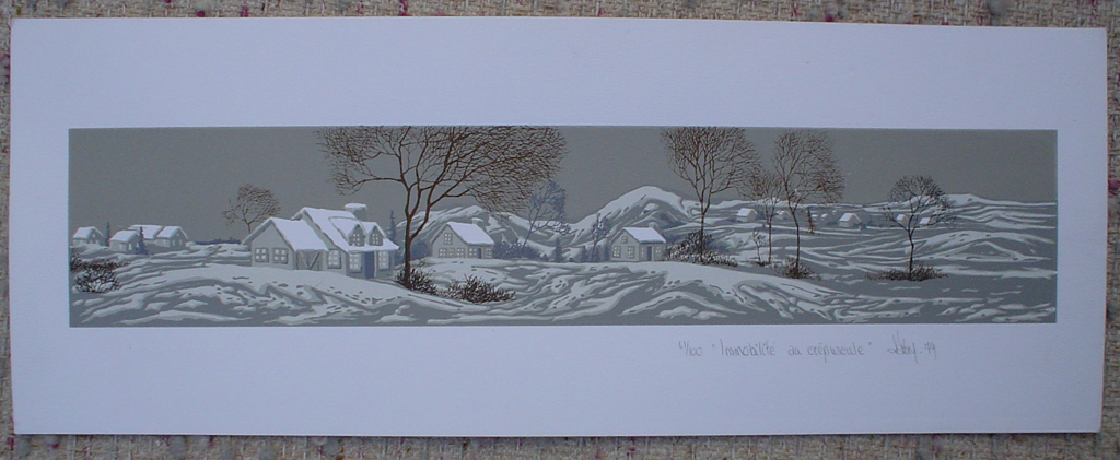 Immobilite Au Crepuscule, shown with full margins - original silkscreen, signed and numbered 61/ 100