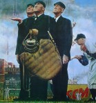 Three Umpires by Norman Rockwell - offset lithograph fine art print