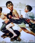 No Swimming by Norman Rockwell - offset lithograph fine art print