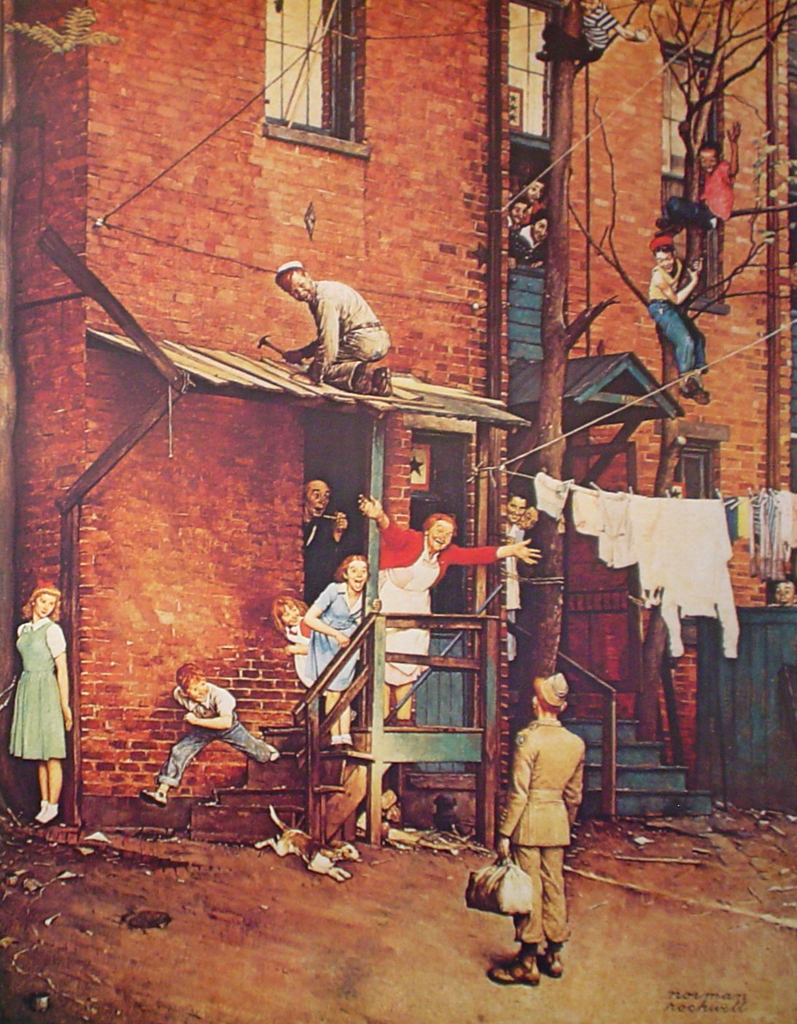 The Homecoming by Norman Rockwell - offset lithograph fine art print