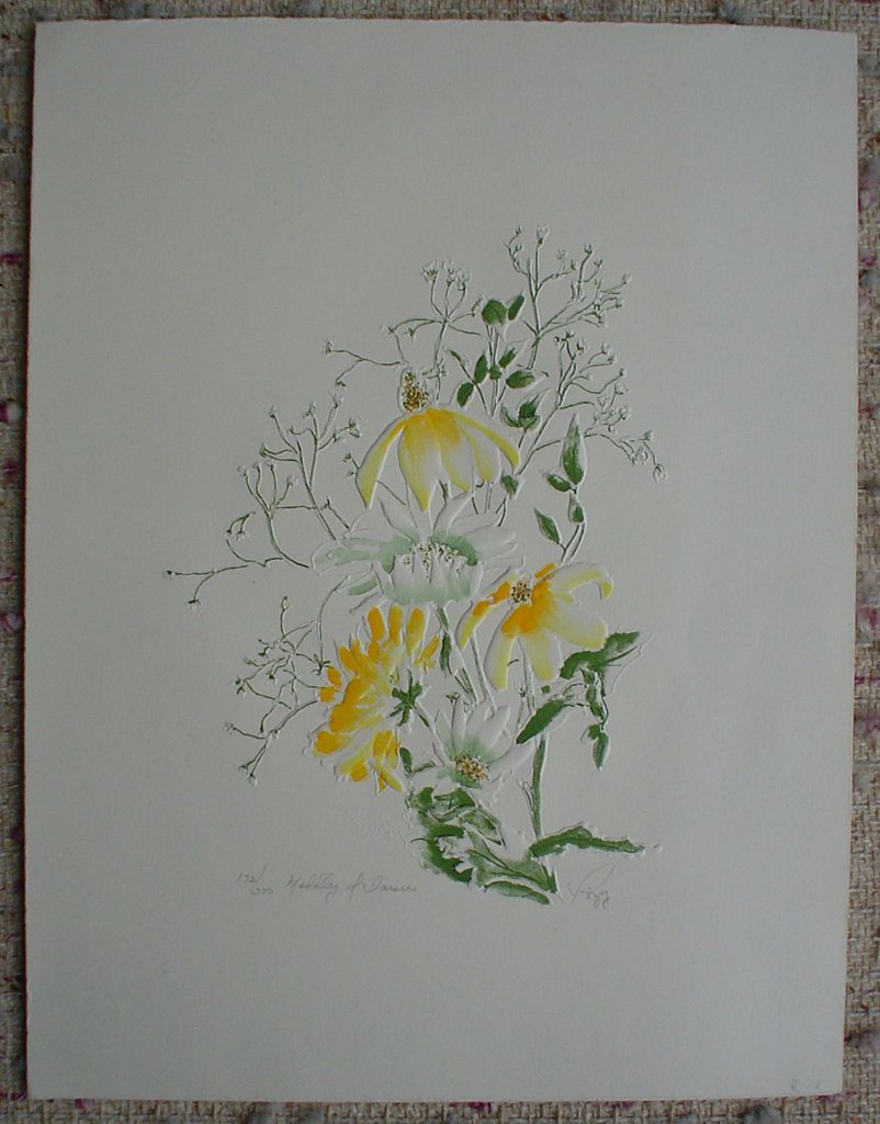 Daisy Medley by Rozy, shown with full margins - embossed original print, signed and numbered 172/ 200