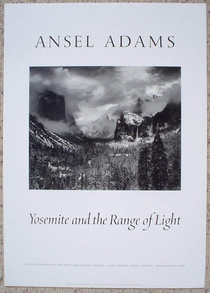 Clearing Winter Storm Yosemite by Ansel Adams, shown with full margins - offset lithograph fine art photographic poster print