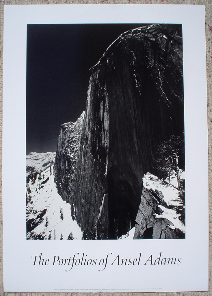 Monolith Face Of Half Dome by Ansel Adams, shown with full margins - offset lithograph fine art photographic poster print