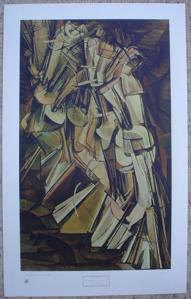 Nude Descending A Staircase, No 2 by Marcel Duchamp, shown with full margins - collectible collotype fine art print