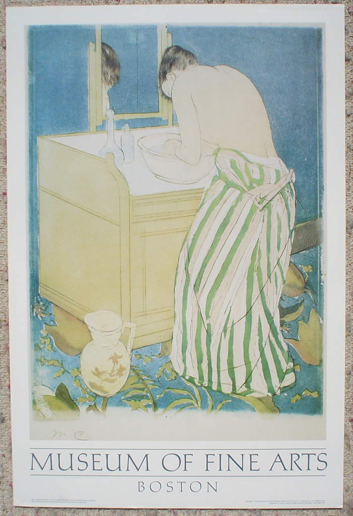 La Toilette by Mary Cassatt, shown with full margins - offset lithograph fine art poster print