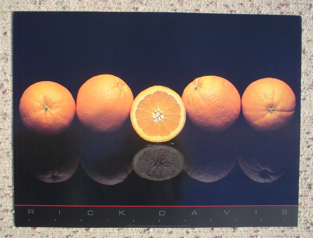 Oranges by Rick Davis, shown with full margins - offset lithograph fine art photographic poster print