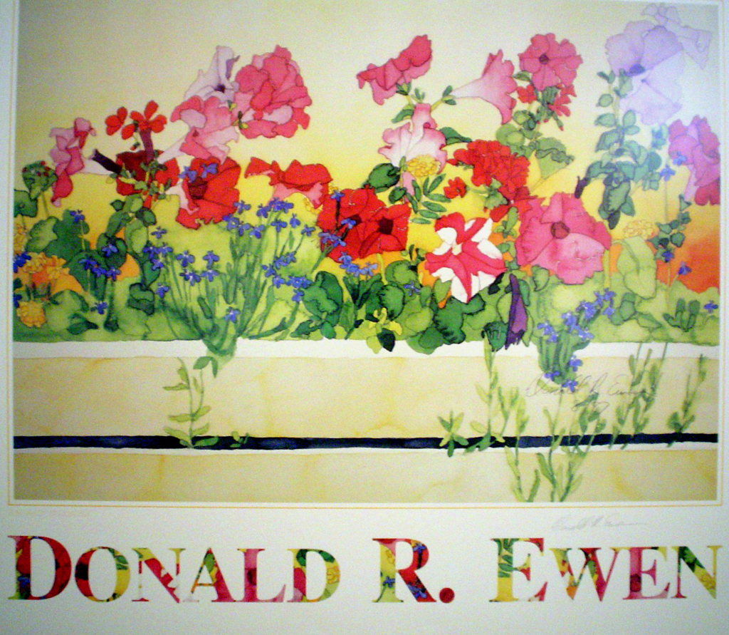 Sun Valley Window Box by Donald Ewen, hand-signed by artist - fine art poster print