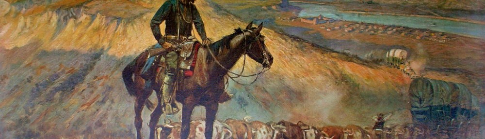 The Wagon Boss 1909 by Charles Marion Russell - collectible collotype fine art print mounted on canvas