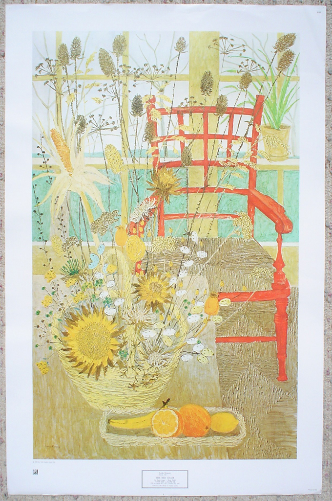 The Red Chair by Lydia Kemeny, shown with full margins - offset lithograph fine art print