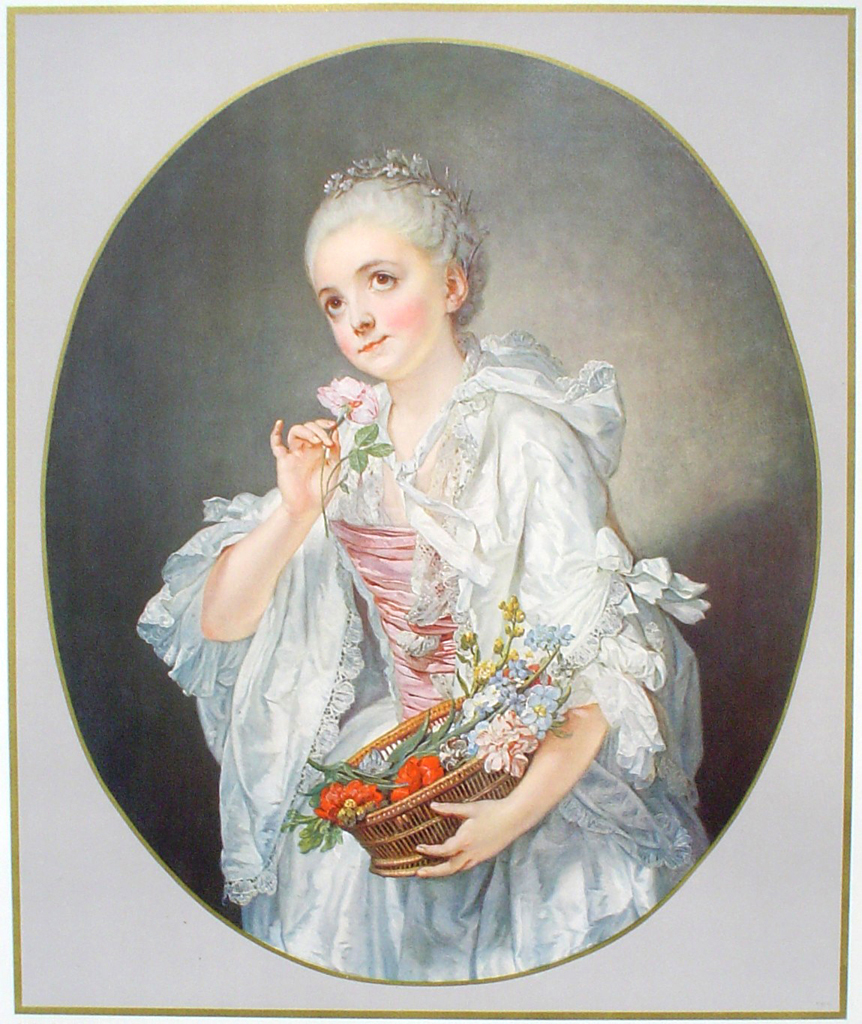 La Petite Fleuriste by Jean Baptiste Greuze - collectible collotype fine art print