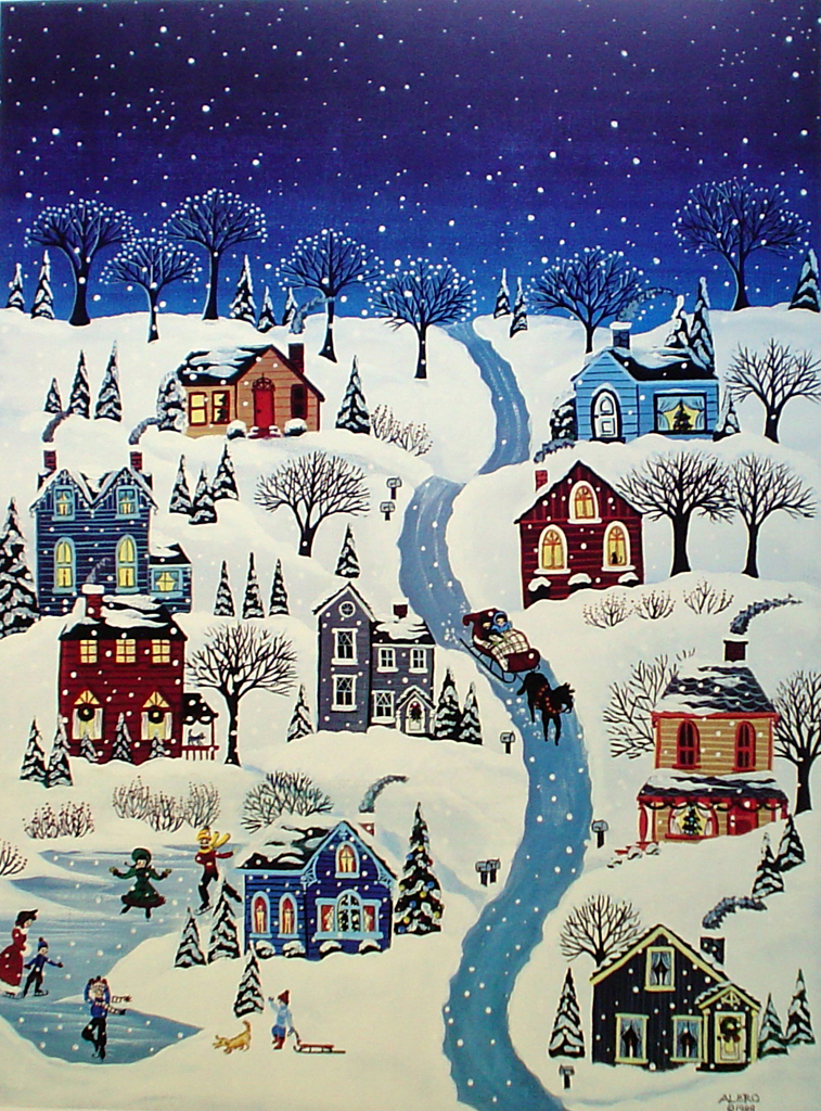 The Night After Christmas by Nancy Albro - offset lithograph fine art print