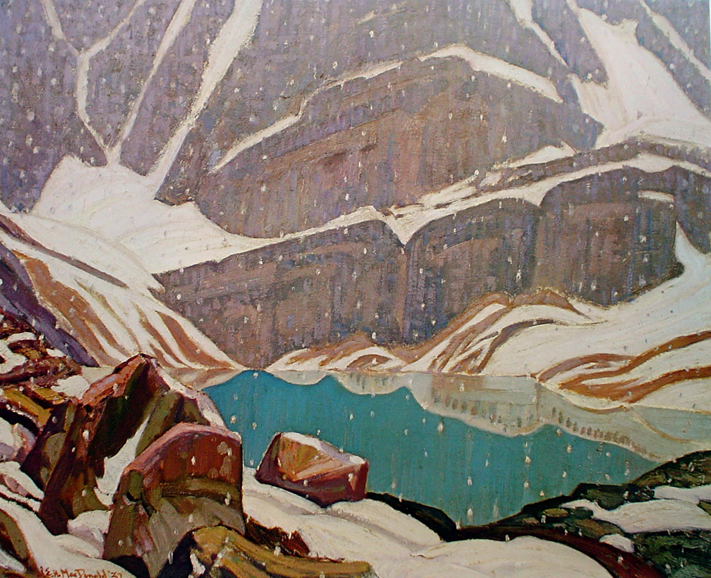 Mountain Snowfall, Lake Oesa by James Edward Hervey MacDonald - Group of Seven offset lithograph fine art print