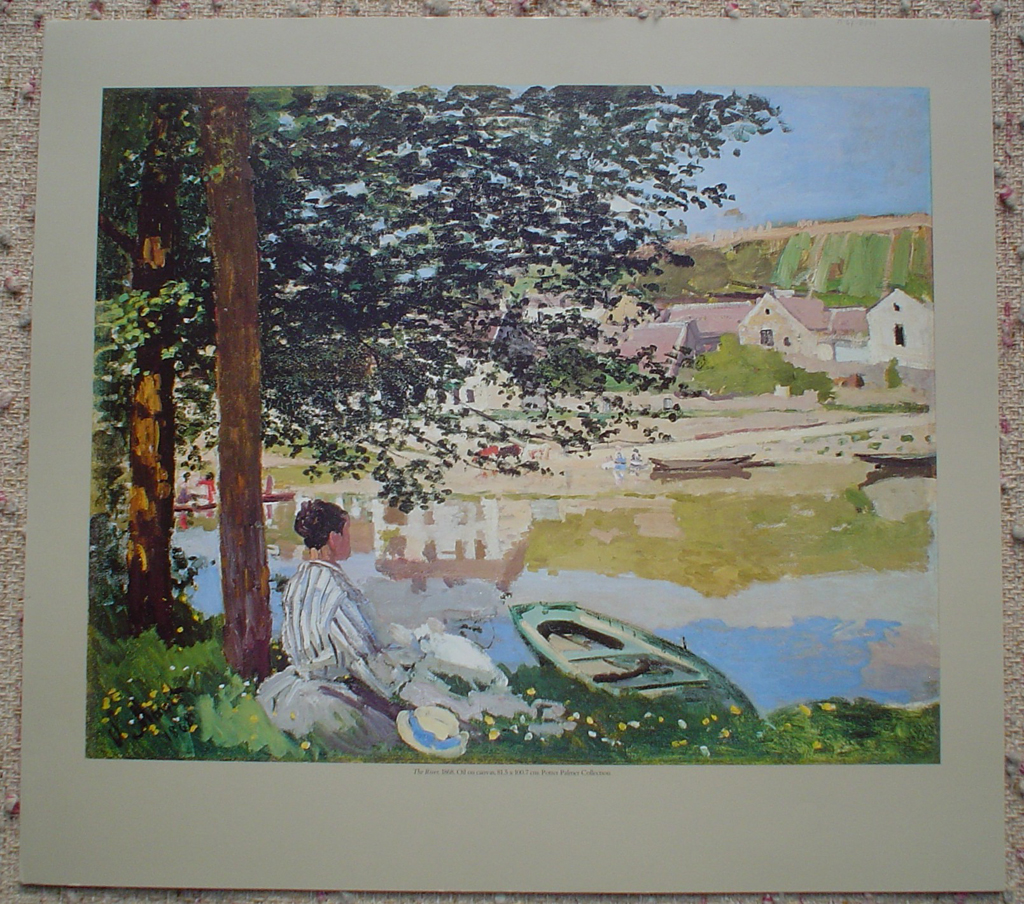 The River, 1868 by Claude Monet, shown with full margins - offset lithograph fine art print