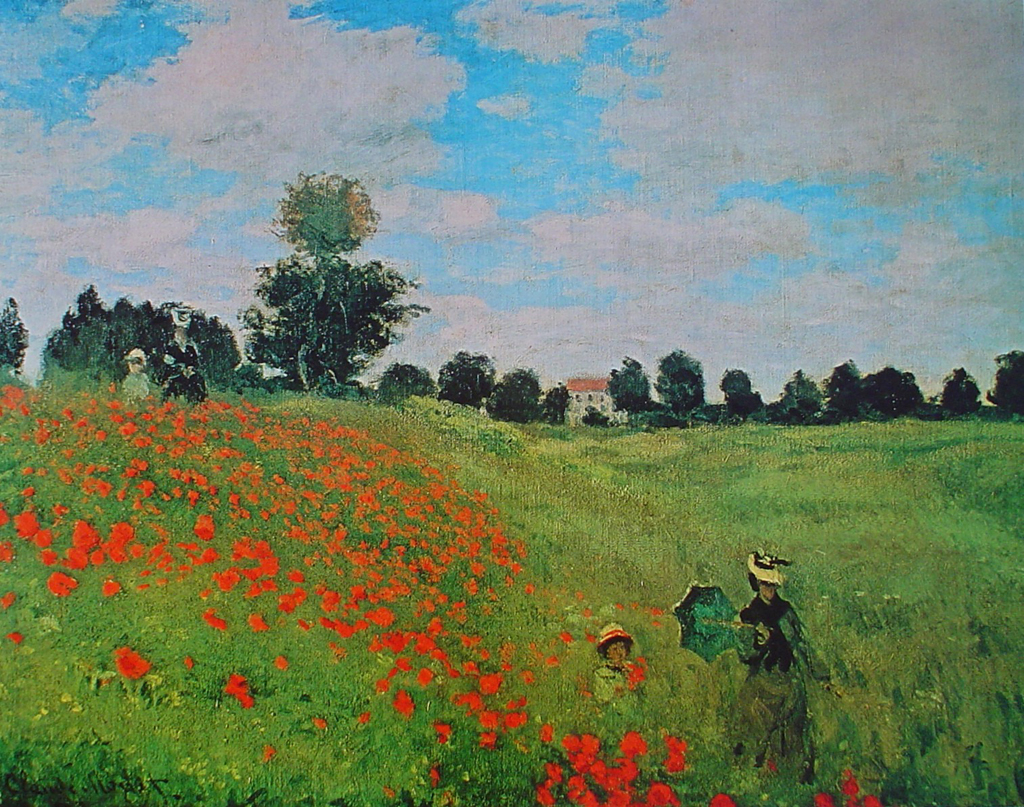 Corn Poppies by Claude Monet - offset lithograph fine art print