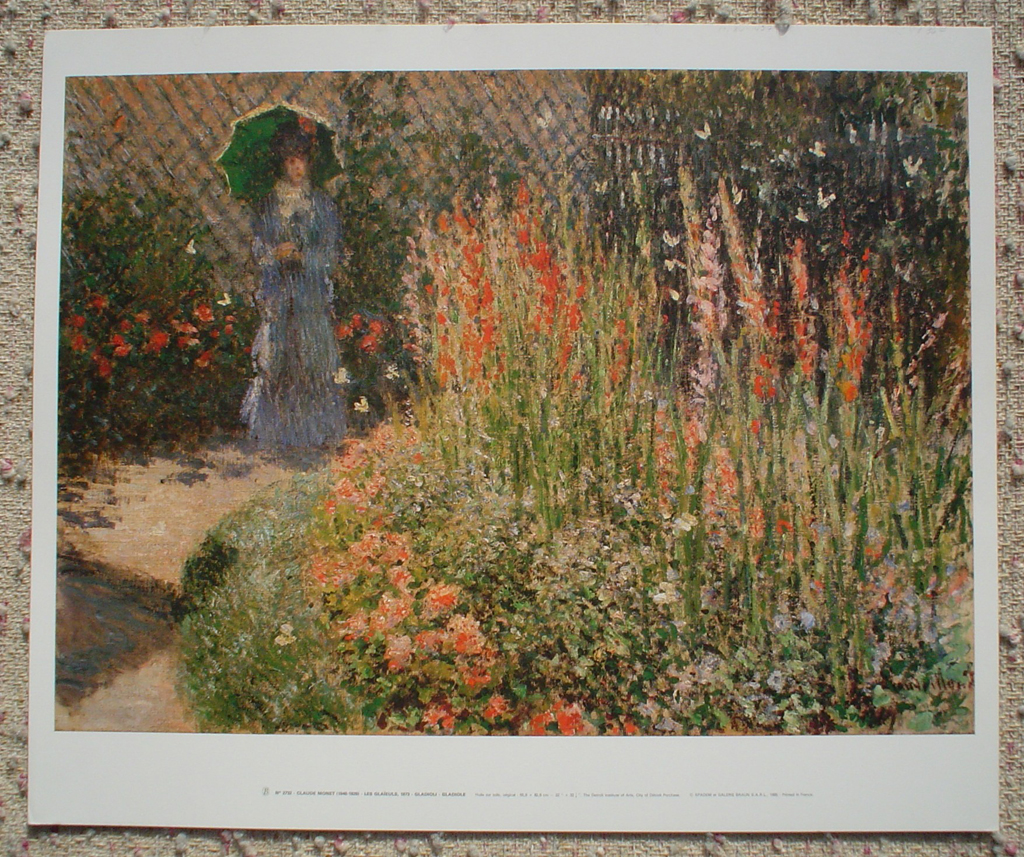 Gladioli,1873 by Claude Monet, shown with full margins - offset lithograph fine art print