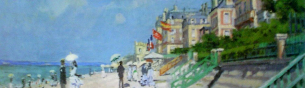 Beach At Trouville by Claude Monet - offset lithograph fine art print