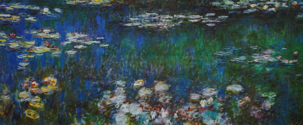 Water Lillies, Detail, Left Side by Claude Monet - offset lithograph fine art print