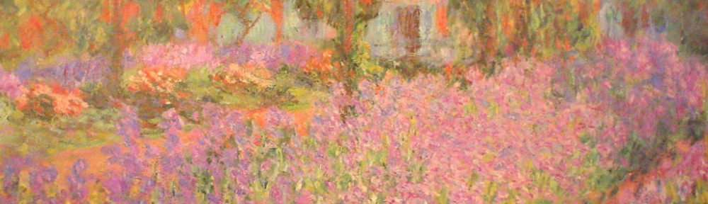 Monet's Garden In Giverny by Claude Monet - offset lithograph fine art print