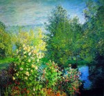 Hoschede's Garden In Montgeron by Claude Monet - offset lithograph fine art print