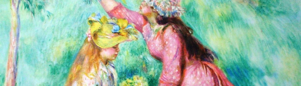 Girls Picking Flowers by Pierre-Auguste Renoir - collectible collotype fine art print