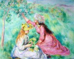 Girls Picking Flowers by Pierre-Auguste Renoir - collectible collotype fine art print