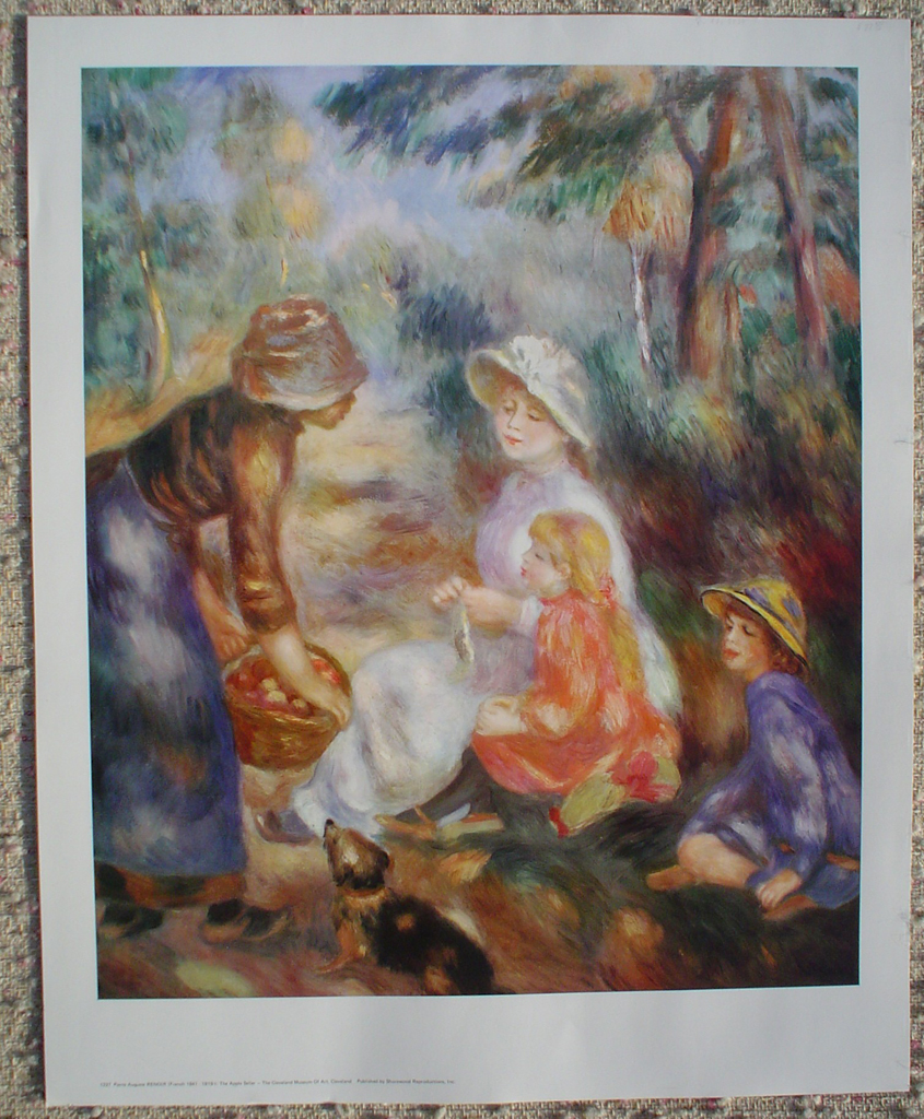 The Apple Seller by Pierre-Auguste Renoir, shown with full margins - offset lithograph fine art print