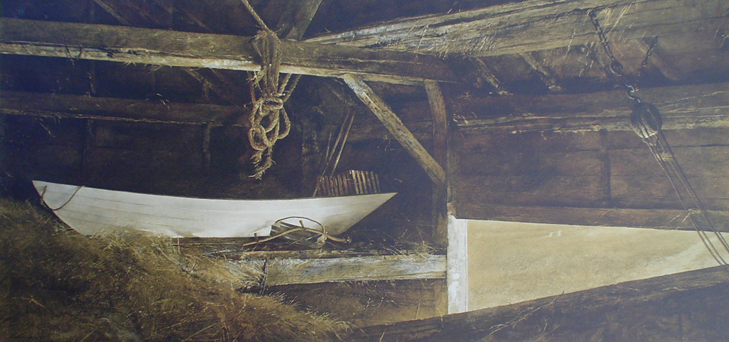 Hay Ledge by Andrew Newell Wyeth, mounted - collectible collotype fine art print