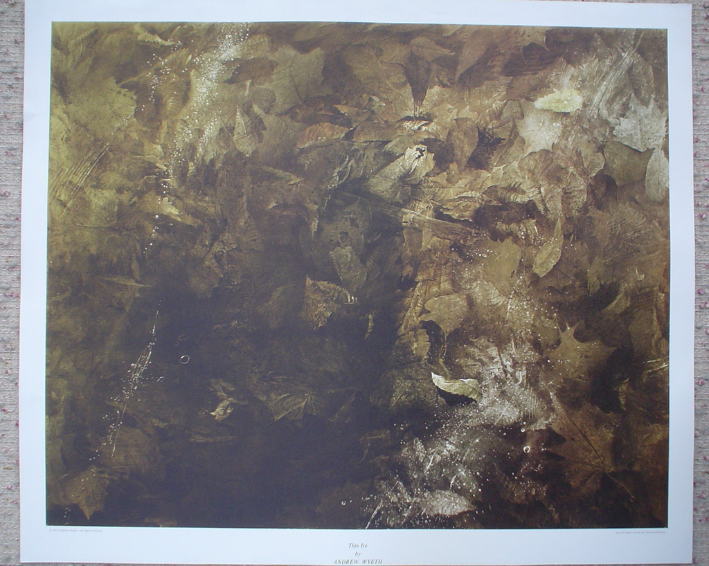 Thin Ice by Andrew Newell Wyeth, shown with full margins - collectible collotype fine art print