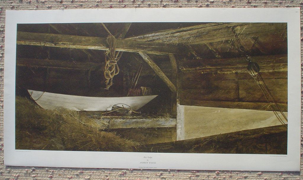 Hay Ledge by Andrew Newell Wyeth, shown with full margins - collectible collotype fine art print