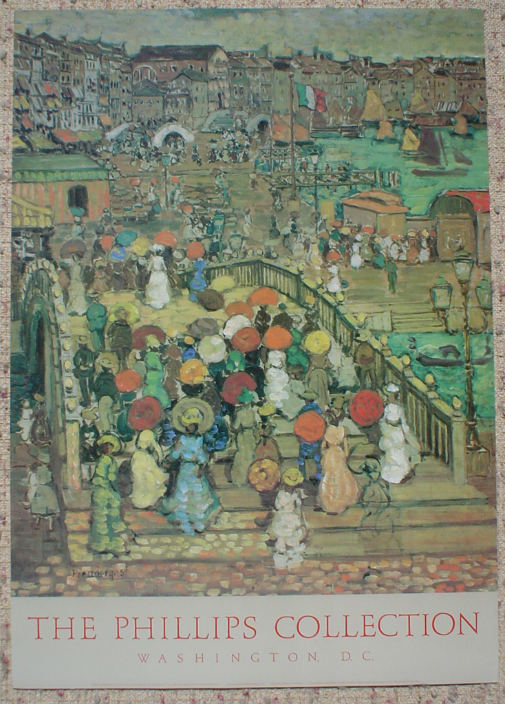 Ponte Della Paglia by Maurice Prendergast, The Phillips Collection Washington DC, shown with full margins - offset lithograph fine art poster print